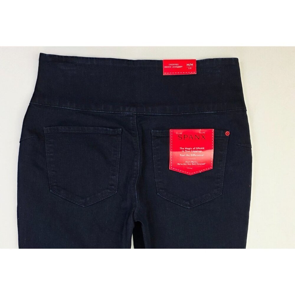 Spanx Size Medium 6-8 Womens 30" Inseam Navy Cropped Denim Side Zip Leggings NWT - Picture 11 of 15